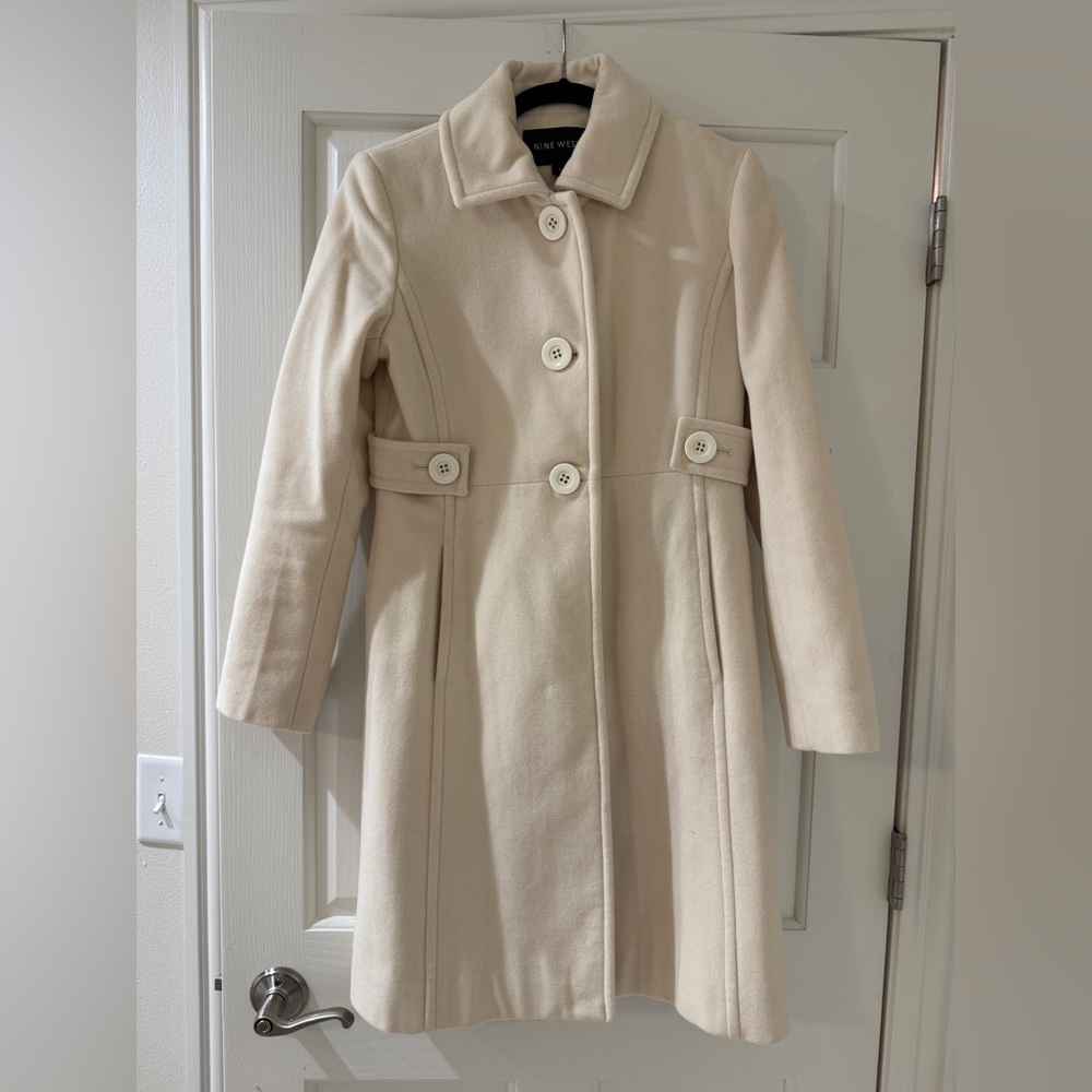 Nine West Womens ivory dress coat size 6